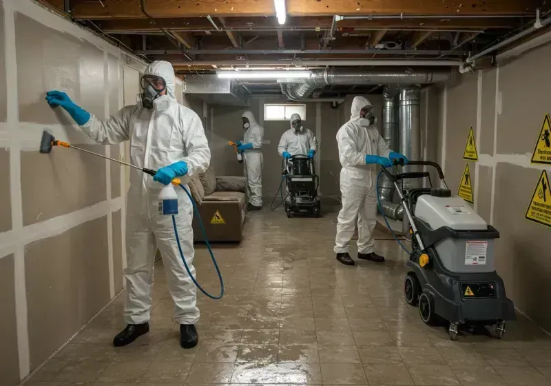 Basement Moisture Removal and Structural Drying process in Trenton, TN